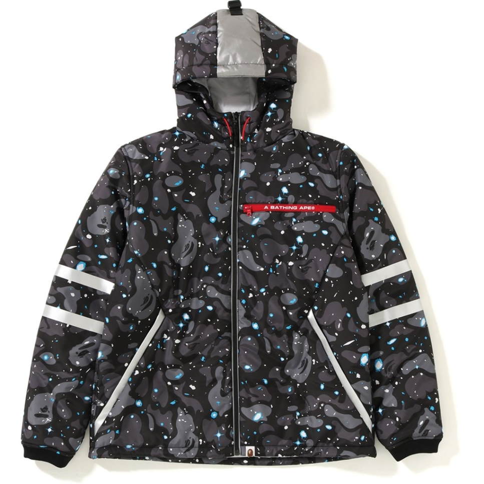 Куртка с капюшоном BAPE Space Camo Hoodie Jacket Black