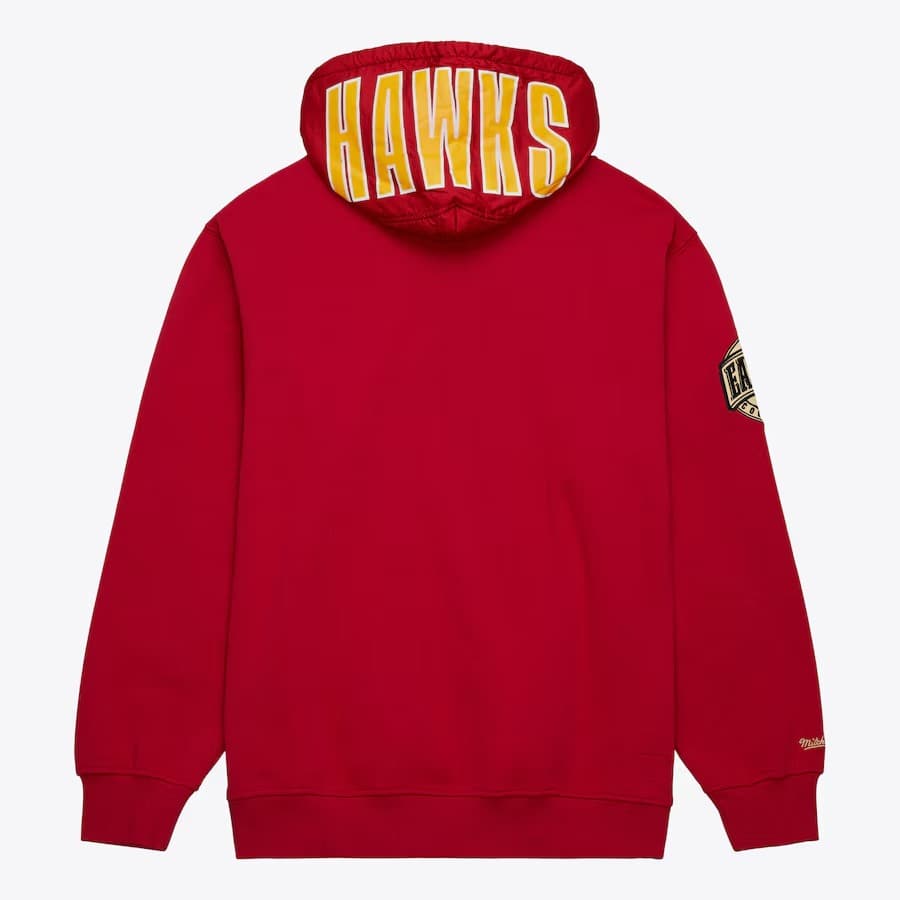 Худи Mitchell & Ness Scarlet Atlanta Hawks Team OG 2.0 Vintage Logo Fleece Pullover Hoodie