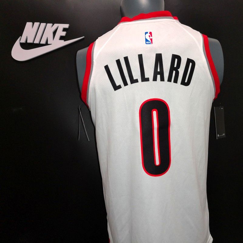 Баскетбольная джерси 2017-18 Damian Lillard Portland Trail Blazers #0 Association White
