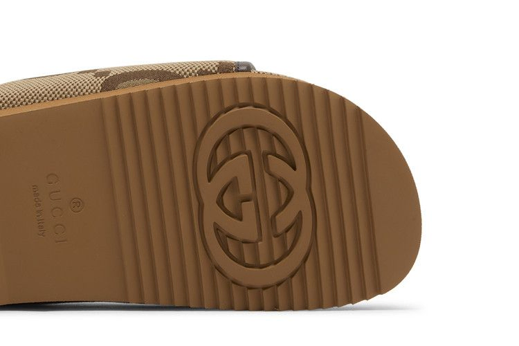 Кроссовки Gucci Wmns Jumbo GG Platform Slide 'Camel Ebony Monogram'