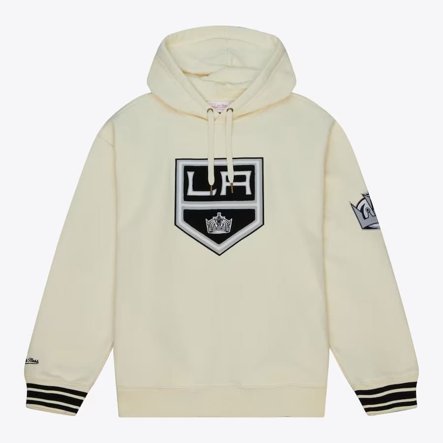 Худи Mitchell & Ness Cream Los Angeles Kings Chainstitch Heavyweight Pullover Hoodie