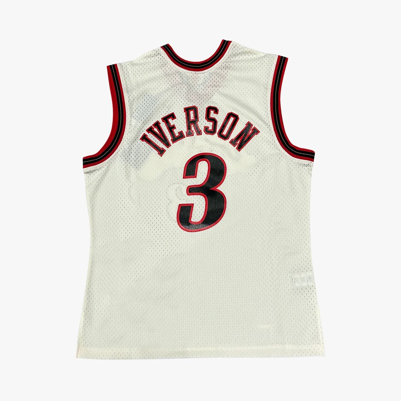 Баскетбольная джерси Philadelphia 76ers Allen Iverson #3 Swingman Hardwood Classics Off White Jersey