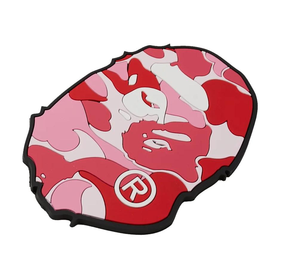 Костер BAPE ABC Camo Ape Head Rubber Coaster Pink