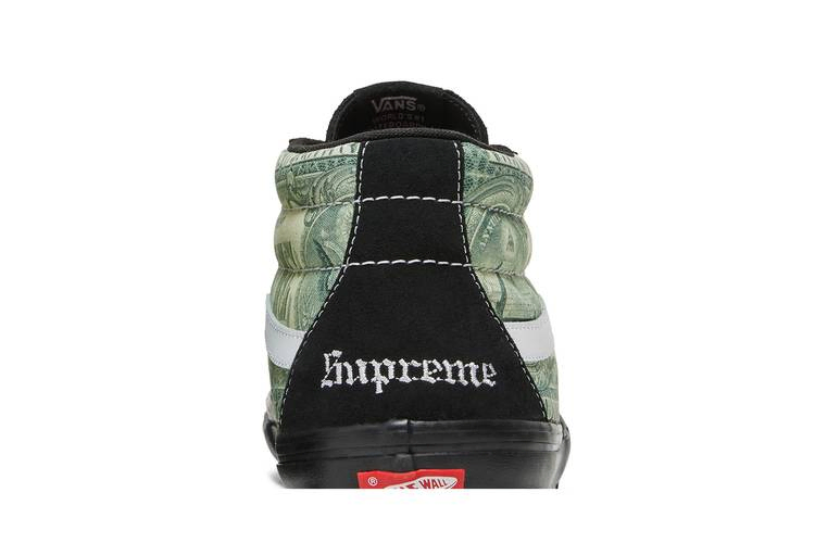 Кроссовки Supreme x Vans Skate Grosso Mid 'Dollar Bill - Black'