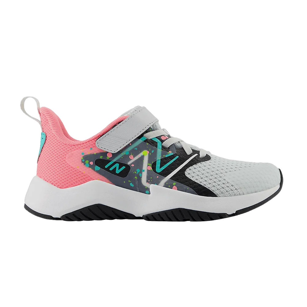 Krossovki-New-Balance-Rave-Run-v2-Bungee-Lace-Top-Strap-Big-Kid-Paint-Splatter-Pack-Quartz-Grey-Pink-Cyber-Jade