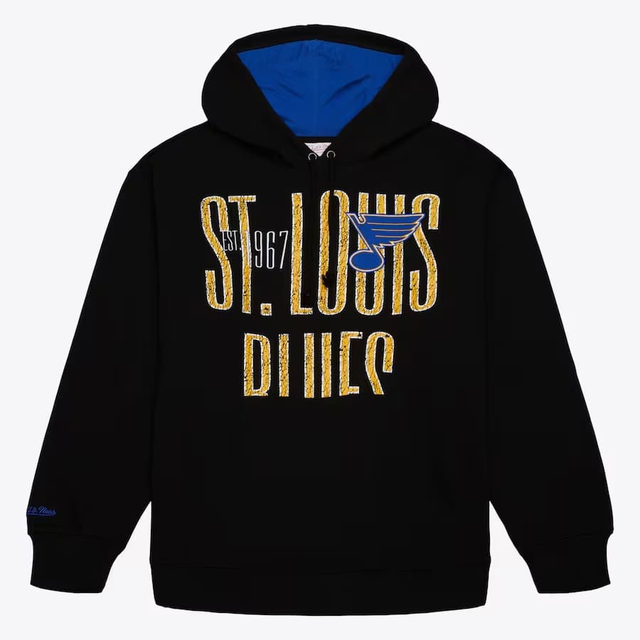 Худи Mitchell & Ness Black St. Louis Blues Team OG Fleece Pullover Hoodie