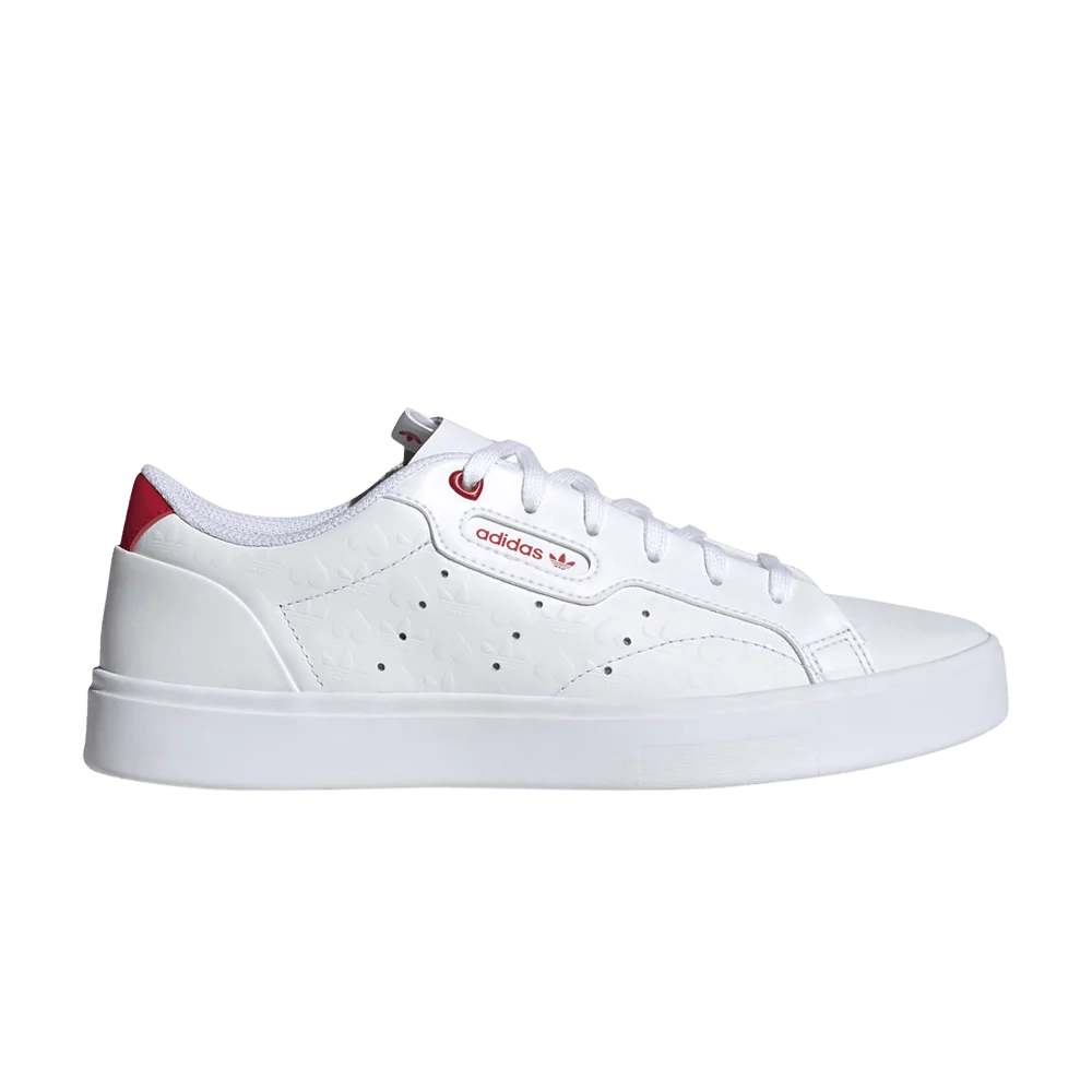 Krossovki-Adidas-Wmns-Sleek-Heart-Embossed-White-Scarlet