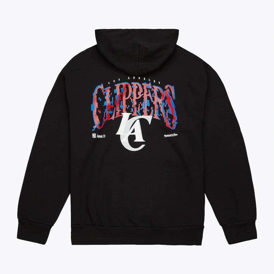 Худи Mitchell & Ness Black LA Clippers SUGA Glitch Pullover Hoodie