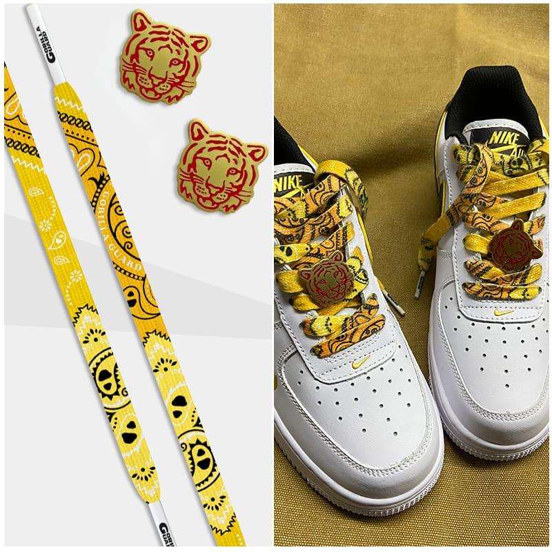 Шнурки Gorilla Guard Air Force 1 Yellow Paisley Tigers Laces