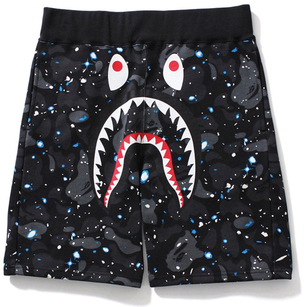 Спортивные шорты BAPE Shark Shorts Space Camo Glow In The Dark