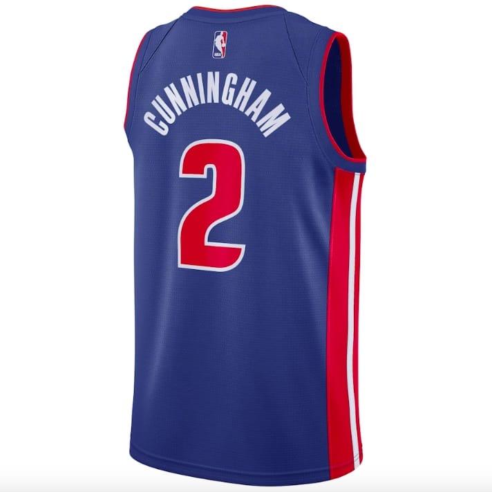 Баскетбольная джерси 2021 NBA Draft First Round Pick Detroit Pistons #2 Cade Cunningham Nike Icon Blue Jersey