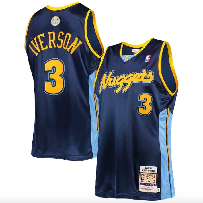 Баскетбольная джерси 2006 Denver Nuggets #3 Allen Iverson Mitchell & Ness Authentic Navy Jersey