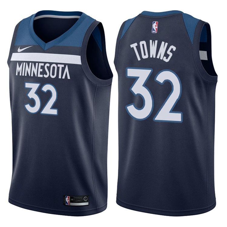 Баскетбольная джерси 2017-18 Karl-Anthony Towns Minnesota Timberwolves #32 Icon Navy