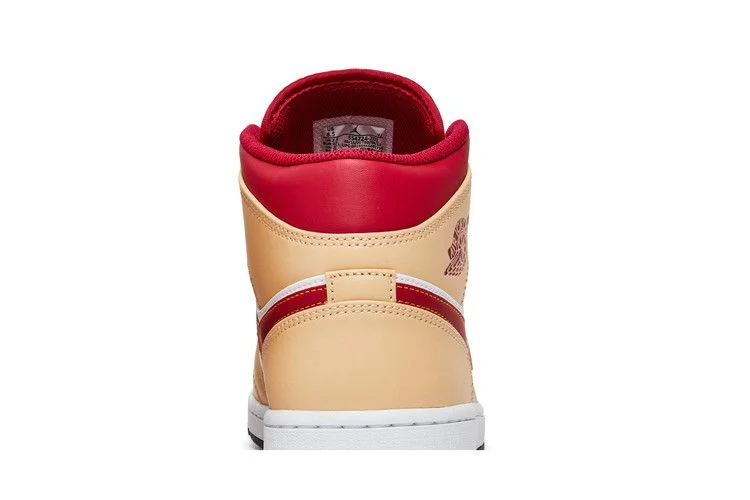 Кроссовки Air Jordan 1 Mid 'Light Curry Cardinal Red'