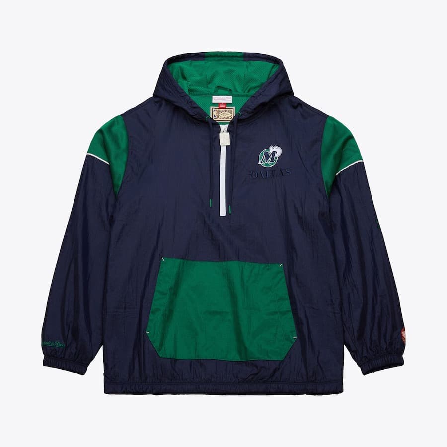 Анорак Mitchell & Ness Navy Dallas Mavericks Team OG 3.0 Anorak Quarter-Zip Jacket