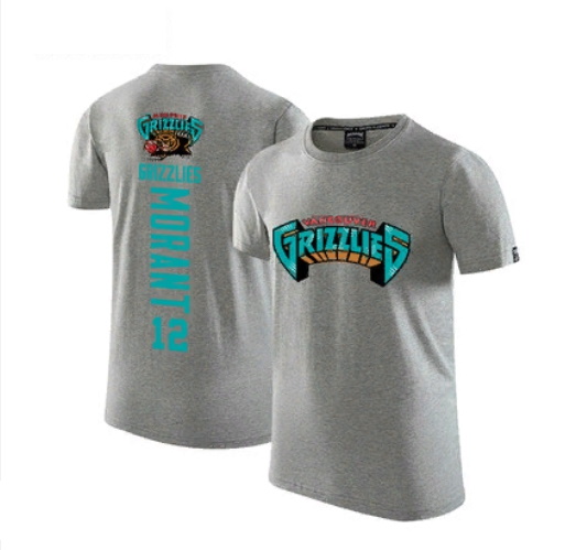 Футболка 2020 Grizzlies 12 Ja Morant Gray T-shirt