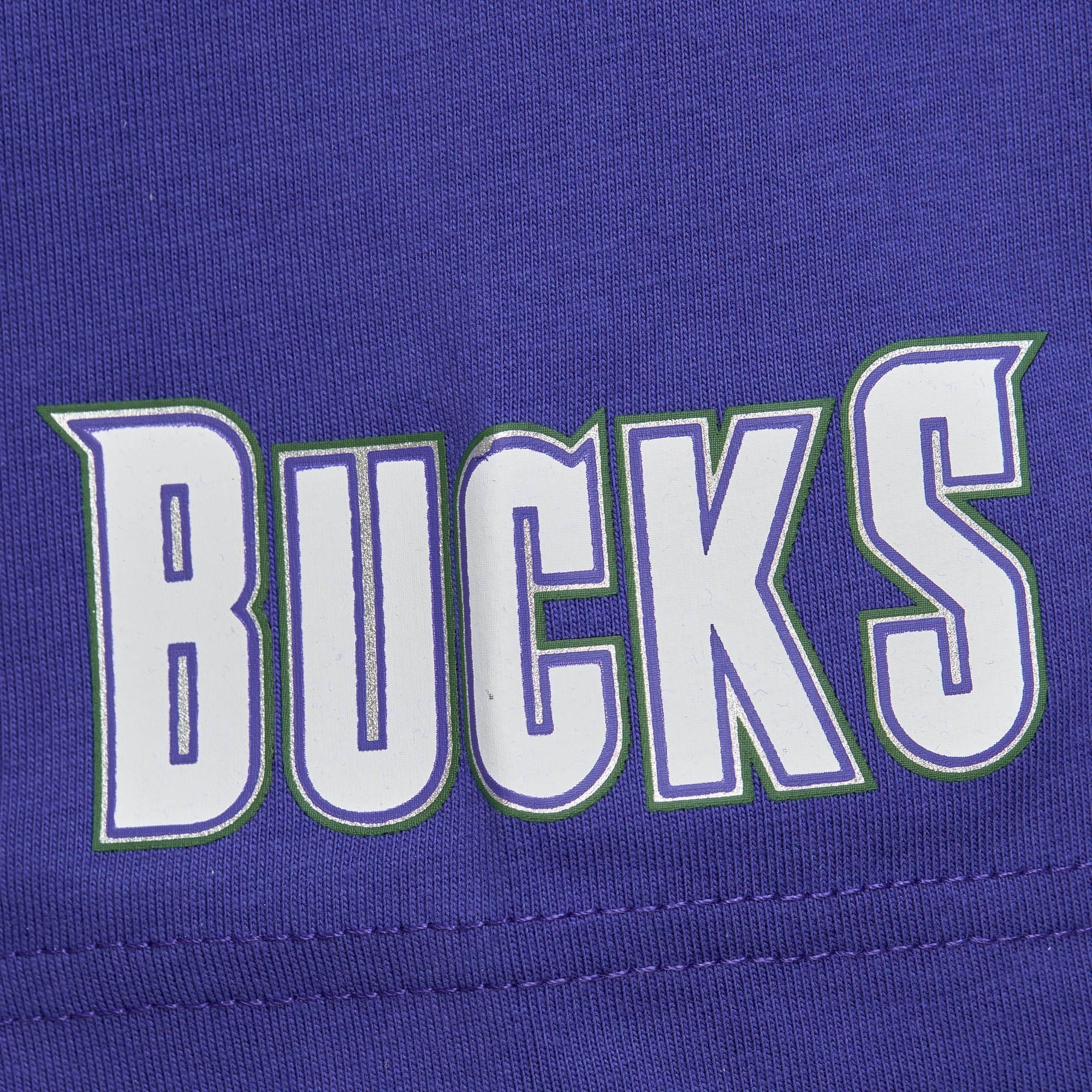 Футболка Mitchell & Ness Jacquard Ringer SS Tee Vintage Logo Milwaukee Bucks