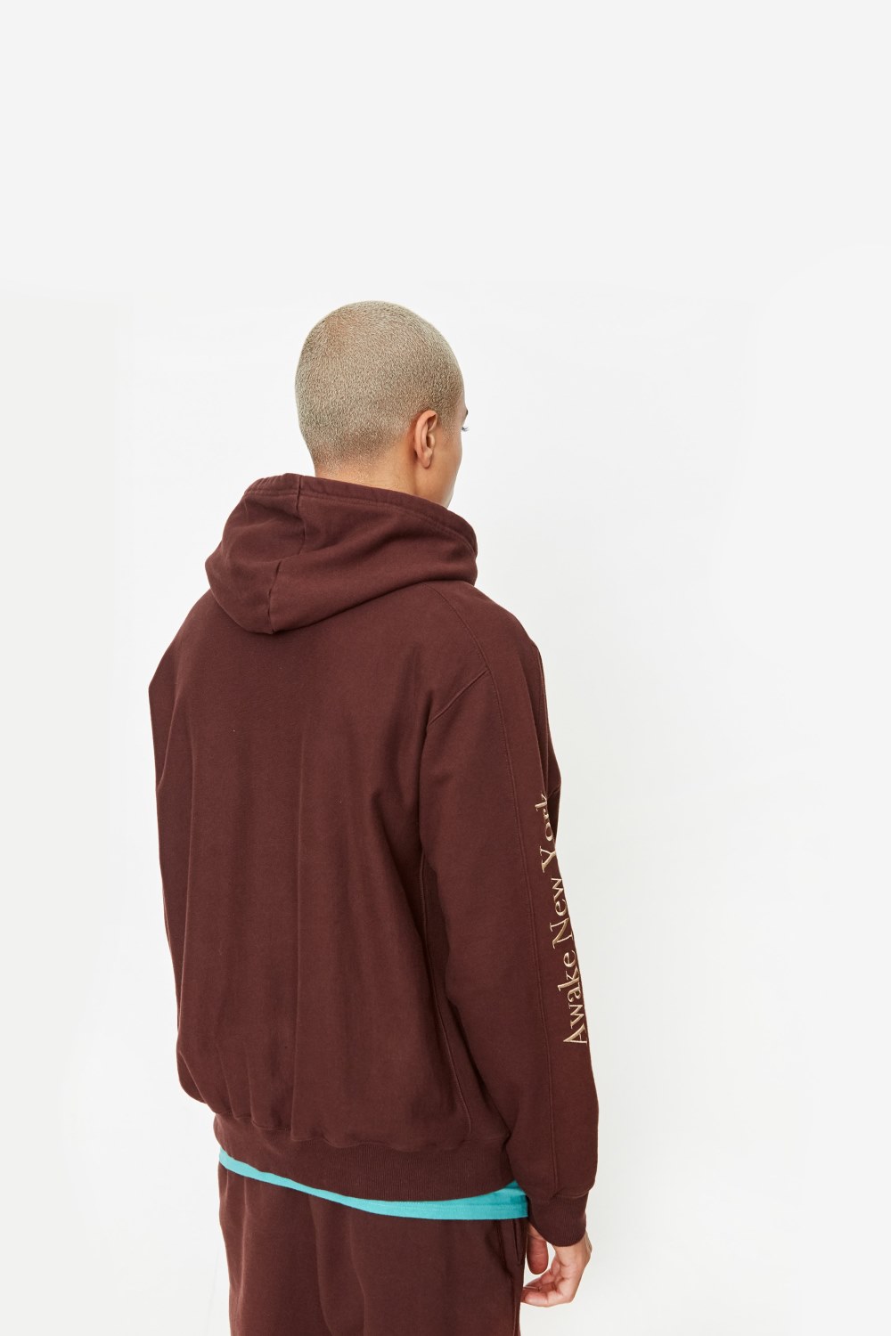 Худи Awake Classic Outline Logo Paneled Embroidered Hoodie Brown
