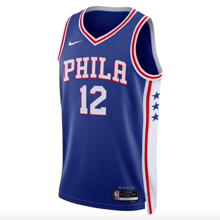 Баскетбольная джерси 2022-23 Philadelphia 76ers #12 Tobias Harris Swingman Icon Royal Jersey