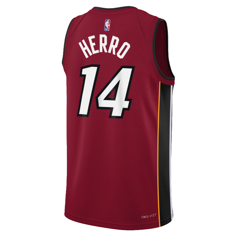 2023-24-Miami-Heat-Tyler-Herro-14-Youth-Swingman-Statement-Edition-Red-Jersey-3