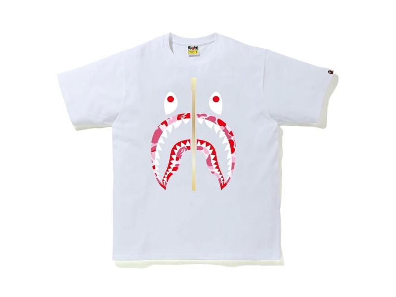 Футболка BAPE ABC Camo Shark Tee White/Pink