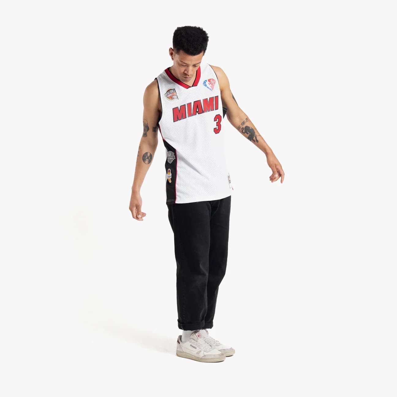 Баскетбольная джерси 2023 Miami Heat Dwyane Wade #3 Hall Of Fame NBA Limited White Jersey