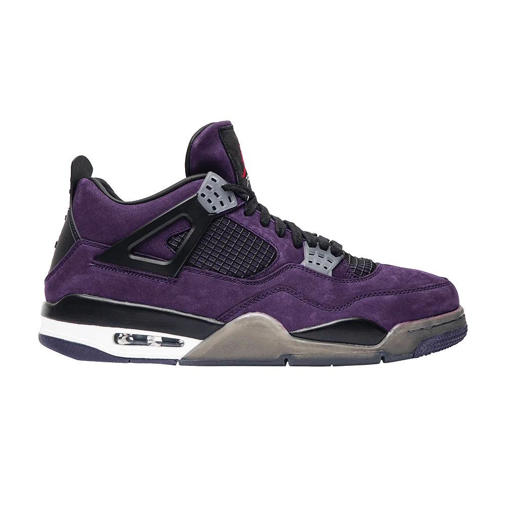 Krossovki-Travis-Scott-x-Air-Jordan-4-Retro-Purple-Suede-White-Midsole-Friends-Family