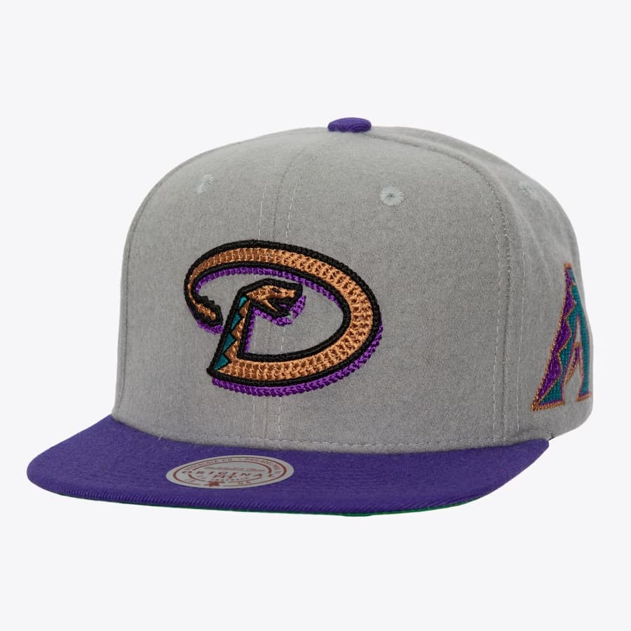 Бейсболка Mitchell & Ness Gray Arizona Diamondbacks Melt Stitch Snapback Hat
