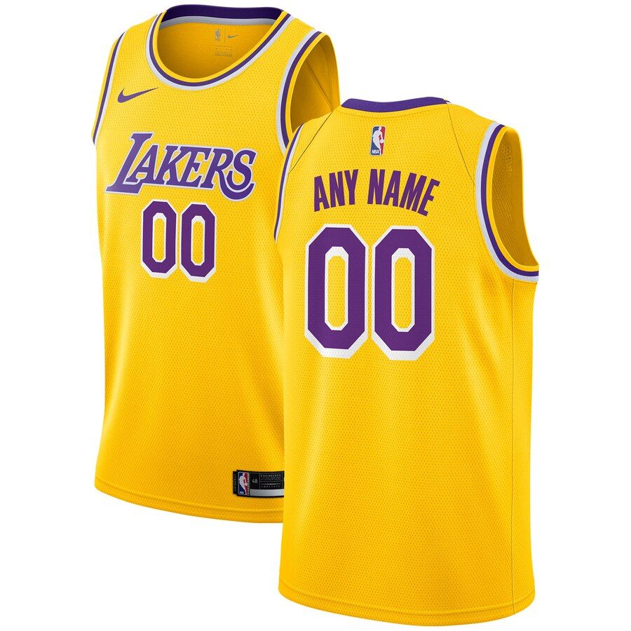 Баскетбольная джерси 2019-20 Los Angeles Lakers Custom Swingman Gold Icon Edition