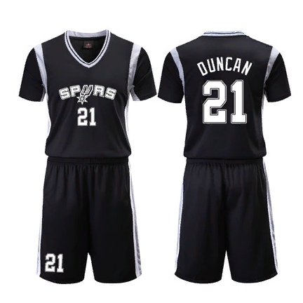 San-Antonio-Spurs-Black-21-Duncan-Uniform