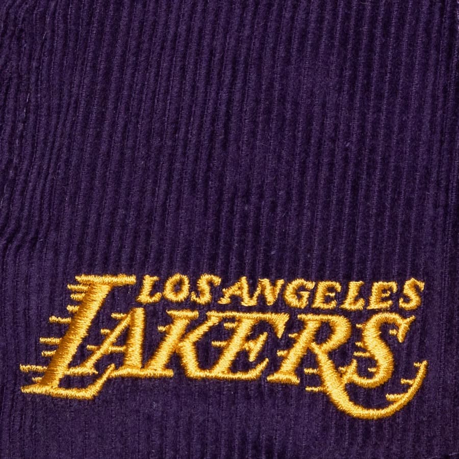 Бейсболка Mitchell & Ness Purple Gold Los Angeles Lakers Sueduroy Snapback Hat