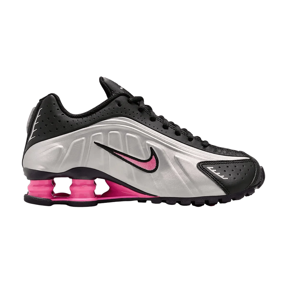 Krossovki-Nike-Shox-R4-GS-Black-Metallic-Silver-Pinksicle