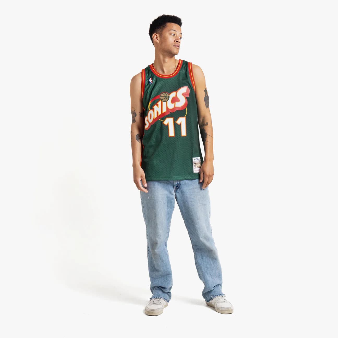 Баскетбольная джерси 1995-96 Seattle Supersonics Detlef Schrempf #11 Swingman Hardwood Classics Green Jersey