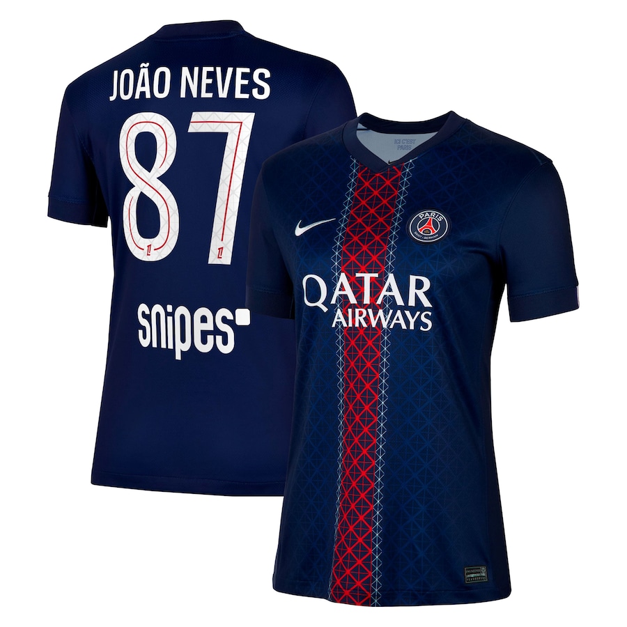 Женское футбольное джерси PSG Nike Home Stadium Shirt 2025-26 - João Neves 87