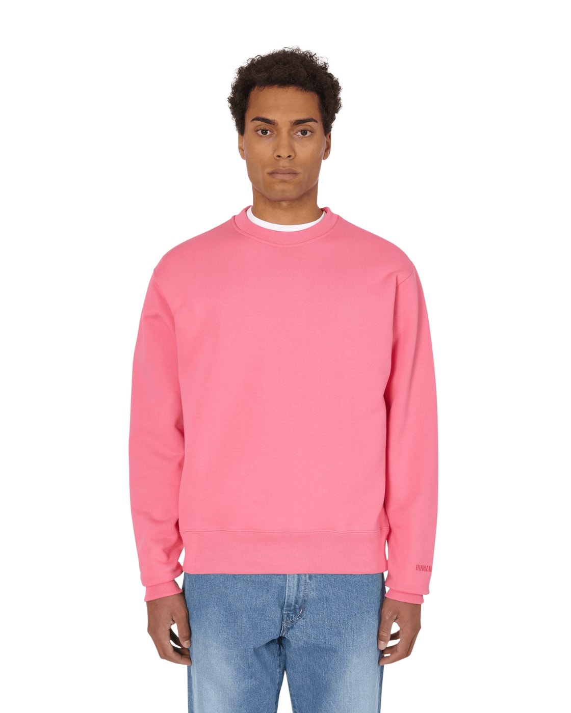 Свитшот adidas Pharrell Williams Basics Crewneck Sweatshirt Semi Solar Pink