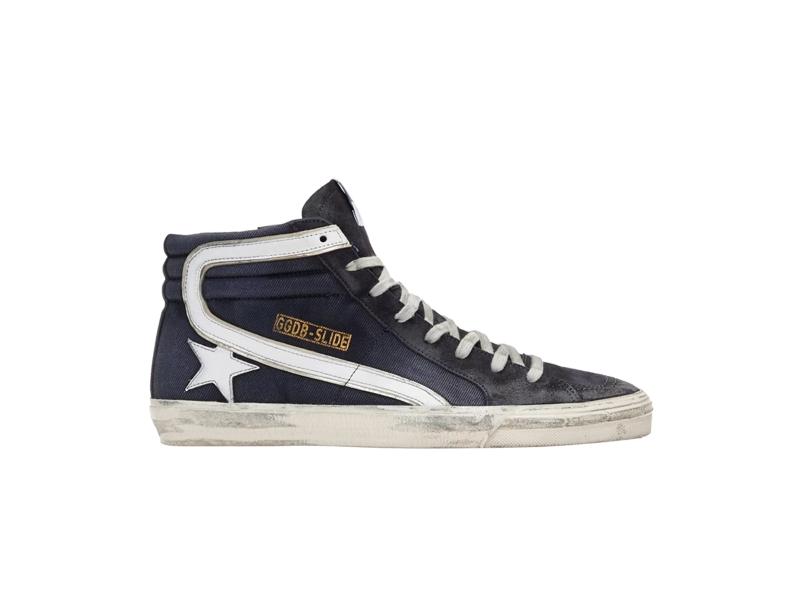 Кроссовки Golden Goose Distressed Slide High Navy Denim