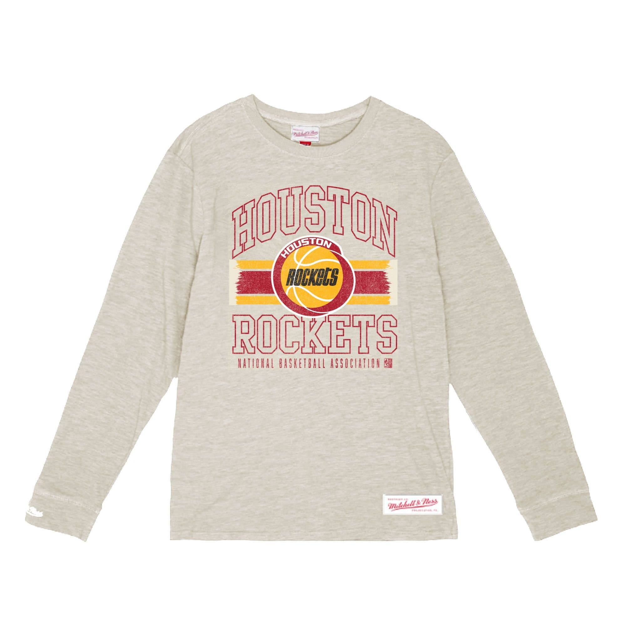 Лонгслив Mitchell & Ness Striped Logo Lockup Slub Houston Rockets Shirt
