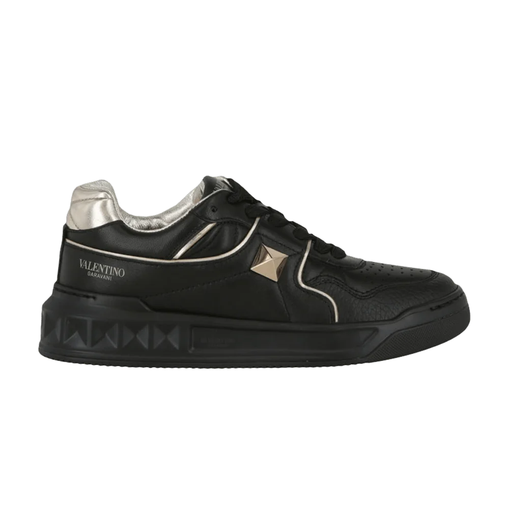 Krossovki-Valentino-Wmns-One-Stud-Low-Black-Platinum-Hardware