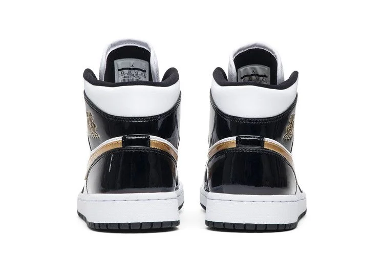 Кроссовки Air Jordan 1 Mid Patent SE 'Black Gold'