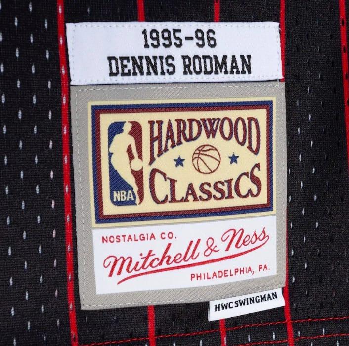 Баскетбольная джерси 1995-96 Chicago Bulls #91 Dennis Rodman Mitchell & Ness Split Red/Black Jersey