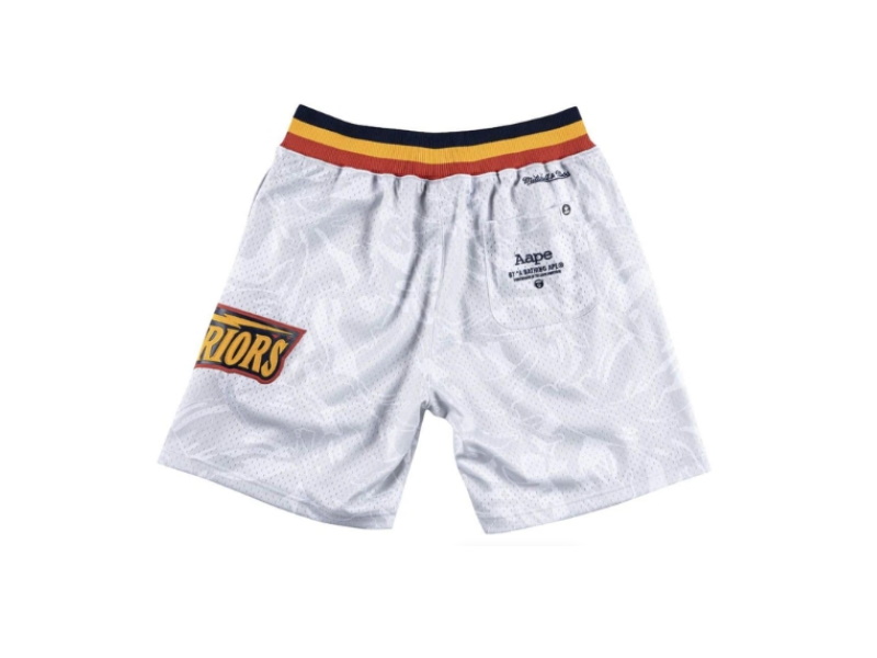 Спортивные шорты Aape x Mitchell & Ness Golden State Warriors Shorts White
