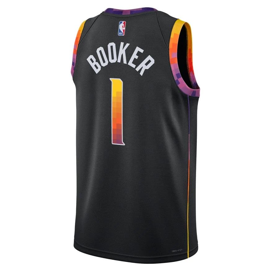 Баскетбольная джерси 2023-24 Phoenix Suns #1 Devin Booker Swingman Statement Black Jersey