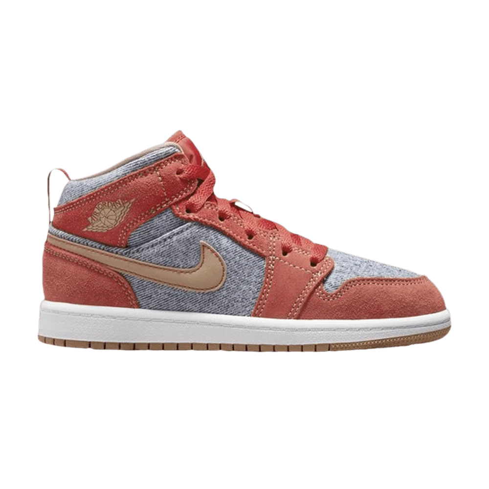 Krossovki-Air-Jordan-1-Mid-SE-PS-Denim-Red