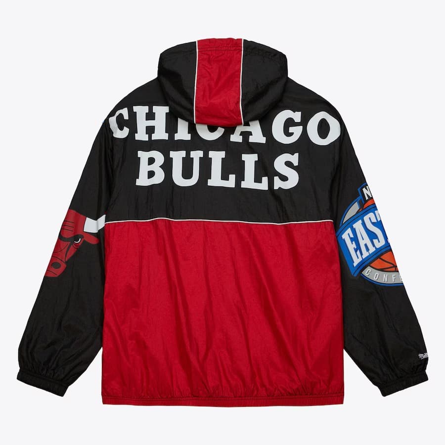 Анорак Mitchell & Ness Black Chicago Bulls Team 2.0 Anorak Quarter-Zip Windbreaker Jacket