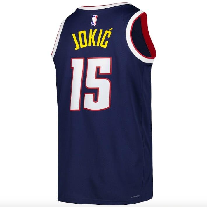 Баскетбольная джерси 2022-23 Denver Nuggets #15 Nikola Jokic Nike Icon Navy Jersey