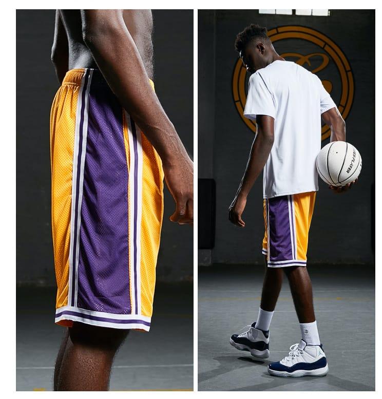Баскетбольные шорты Ehot Lakers Stripe Yellow Shorts