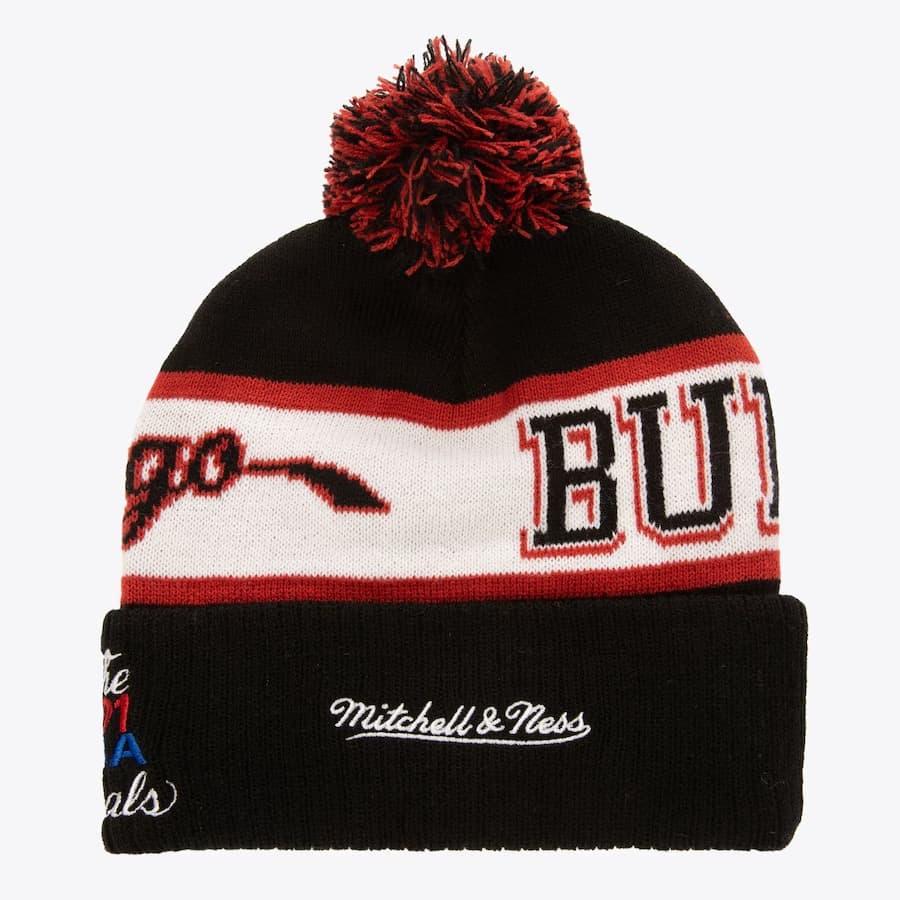Mitchell-Ness-Black-Chicago-Bulls-Hardwood-Classics-Block-Sweep-Cuffed-Knit-Hat-with-Pom-1