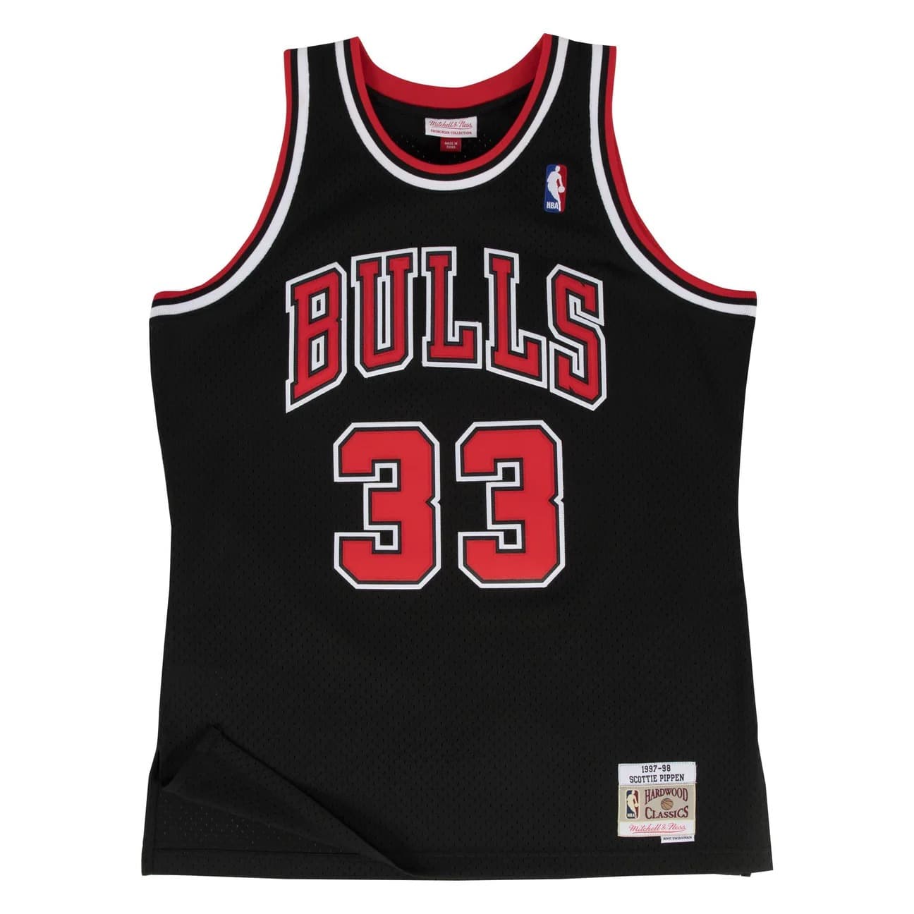 Баскетбольная джерси 1997-1998 Chicago Bulls Scottie Pippen #33 Swingman Hardwood Classic Black Jersey