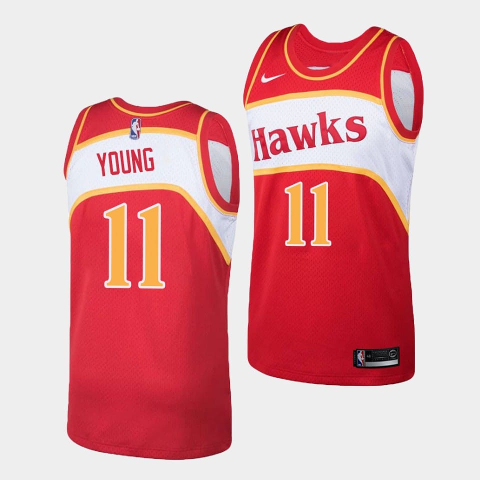 Баскетбольная джерси Atlanta Hawks #11 Trae Young Hardwood Classics Red Jersey