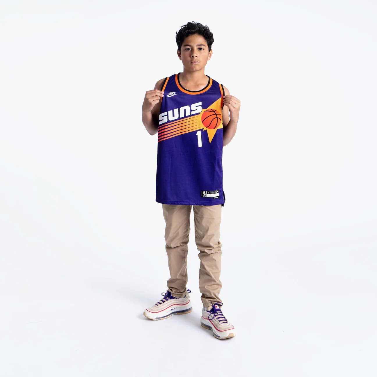 2022-23-Phoenix-Suns-Devin-Booker-1-Youth-Swingman-Classic-Edition-Purple-Jersey-5